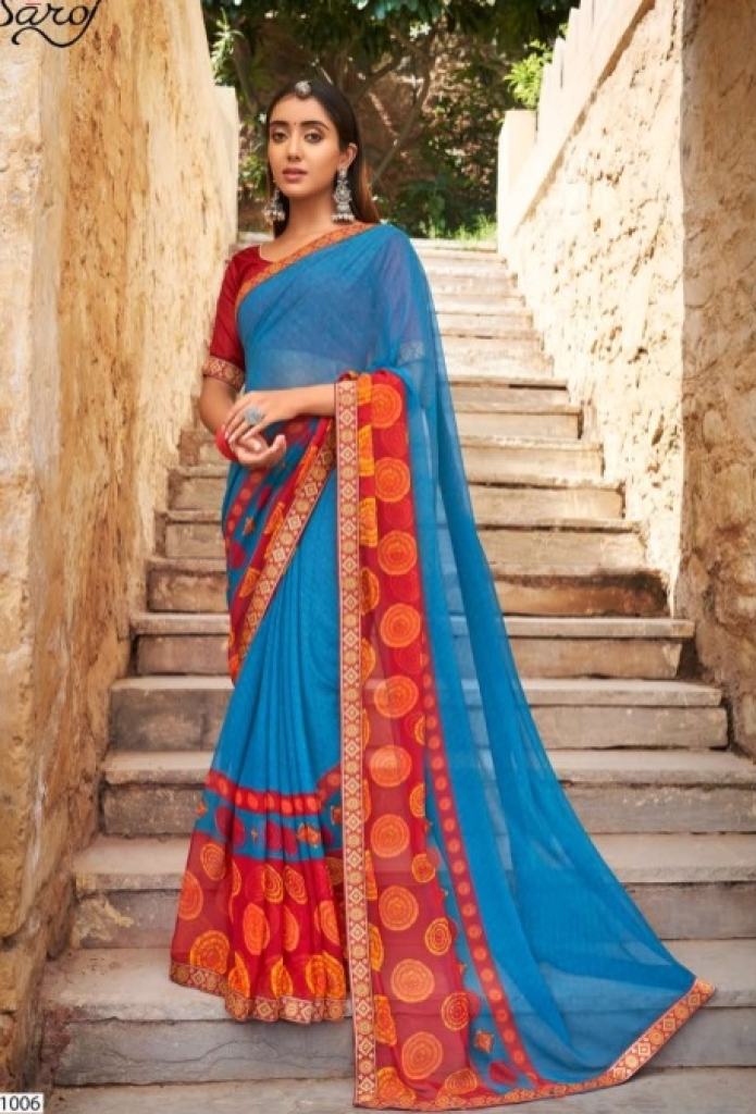 Saroj Sarangi Casual Wear Georgette Saree Catalog