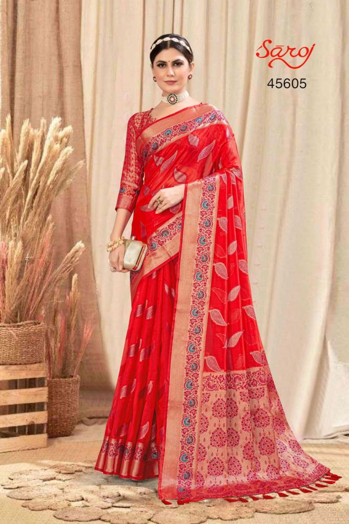 Saroj Avyukatha Soft Organza Designer Saree collection At wholesale Textile