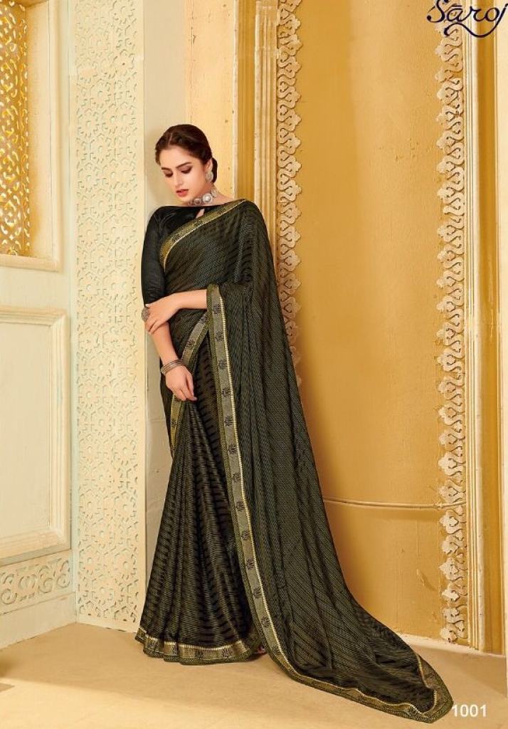  Saroj Bell Bottom Casual Wear Georgette Saree Collection