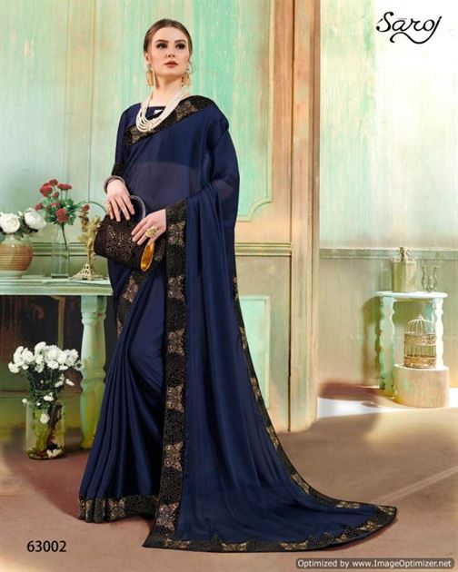 Saroj By Sapphire Black Rangoli Silk Heavy Saree Collection