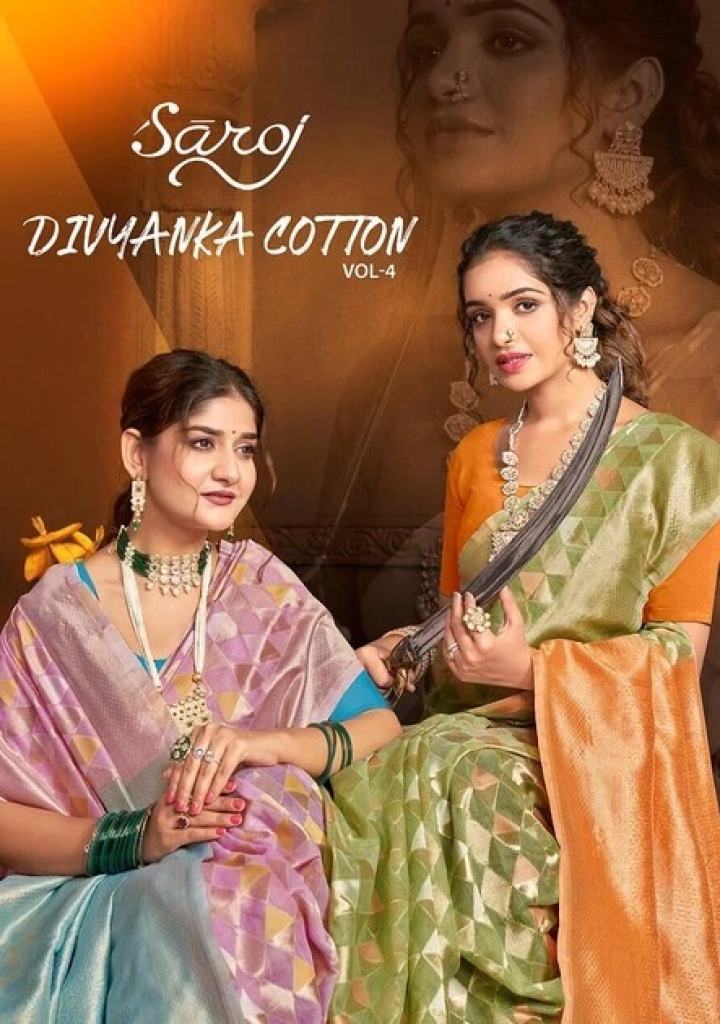 Saroj Divyanka cotton Vol 4 Cotton Silk Festival Saree Collection 