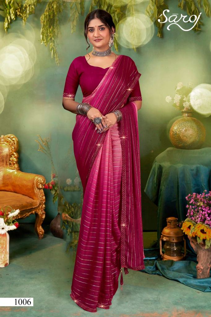 Saroj Dream Girl Party Wear Swarovski Heavy Saree Collection