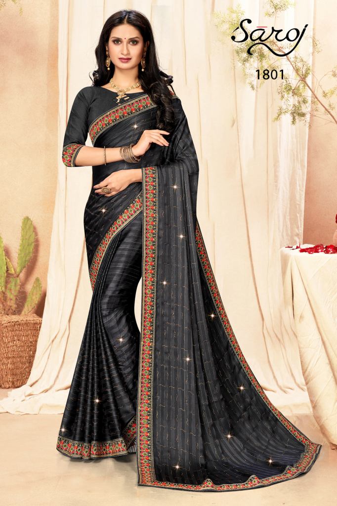 Saroj Exotica Fancy Designer Chiffon Embroidery Saree Collection