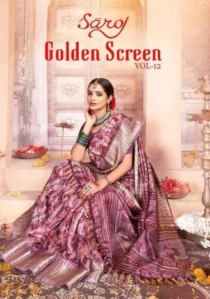 Saroj Golden Screen Vol 12 Printed Sarees