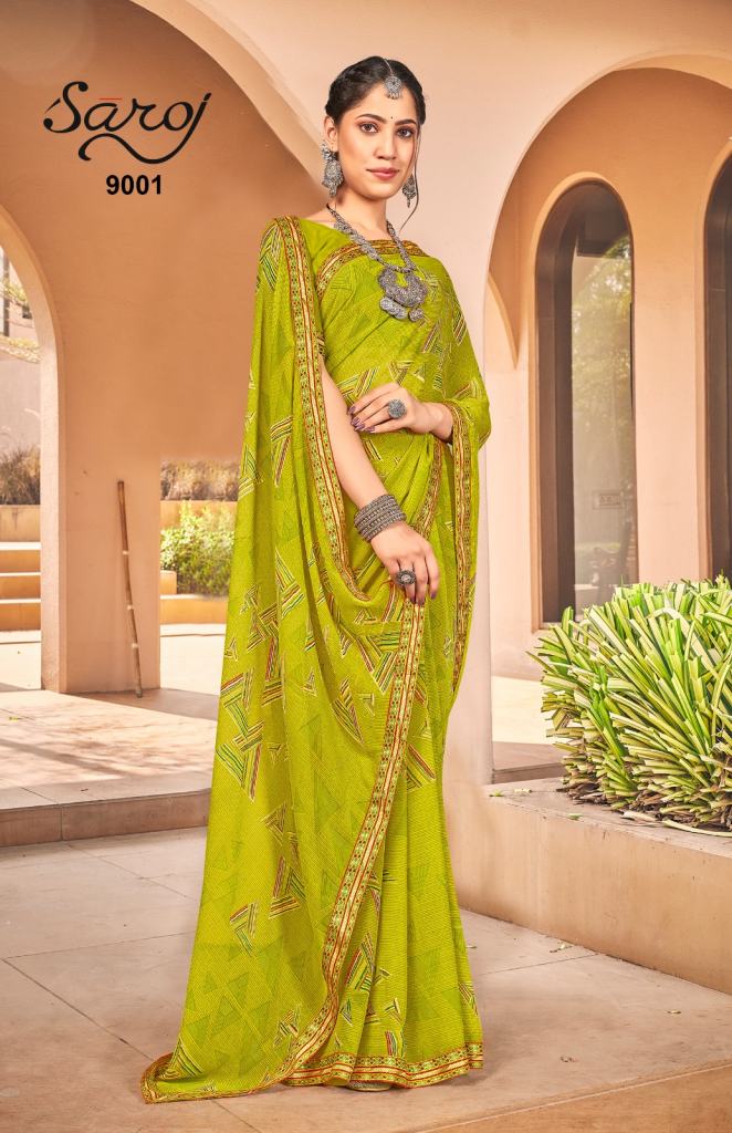 Saroj Gorgeous Vol 9 Casual Printed Georgette Saree Collection 