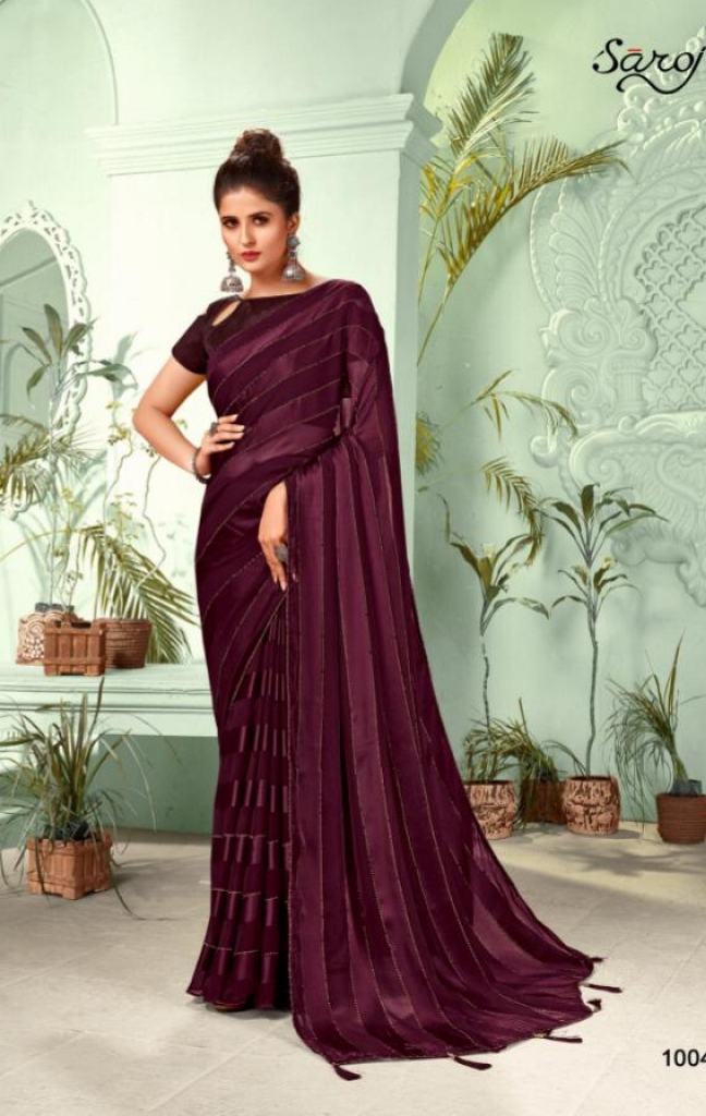 Saroj Jackpot Casual Wear Satin Georgette Saree Catalog 