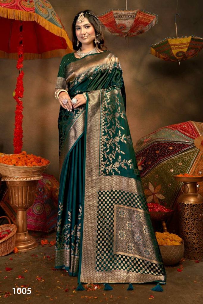 Saroj Jugal Satin Wedding Wear Sarees