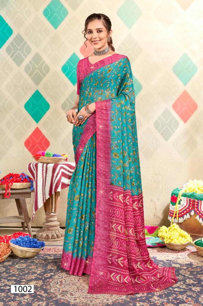 Saroj Jullie Vol 2 Casual Wear Printed Moss Chiffon Saree Collection