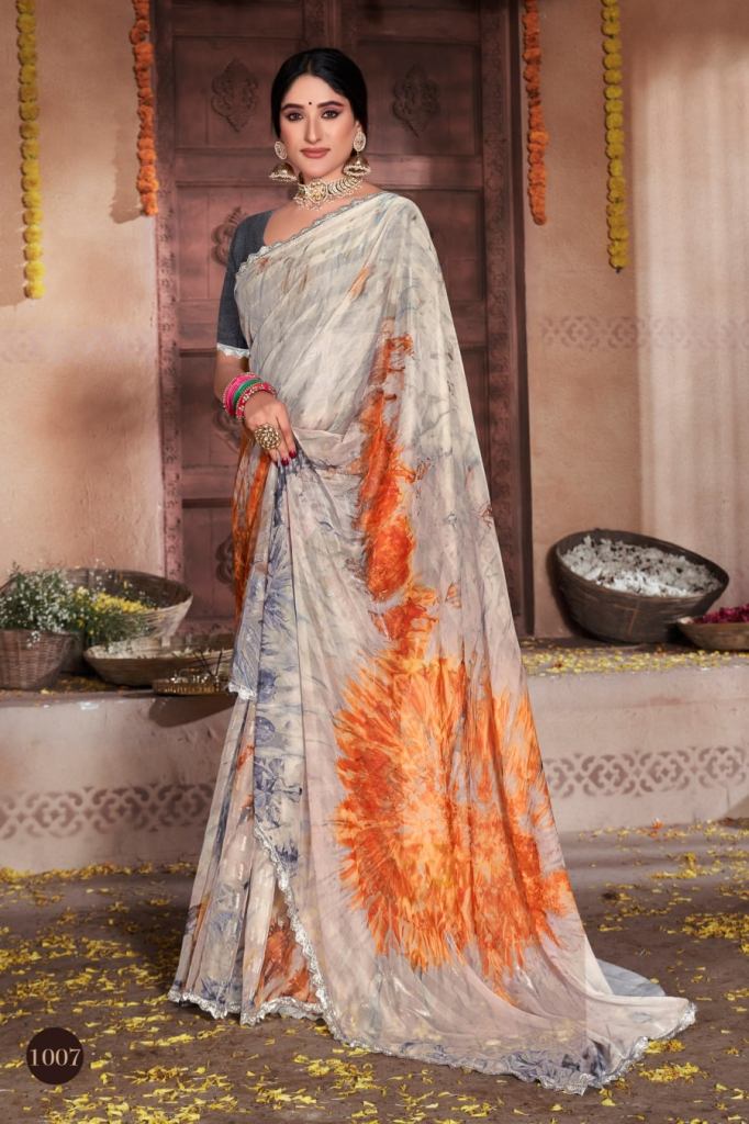 Saroj Kaanchi Stylish Designer Simmer Chiffon Sarees Collection