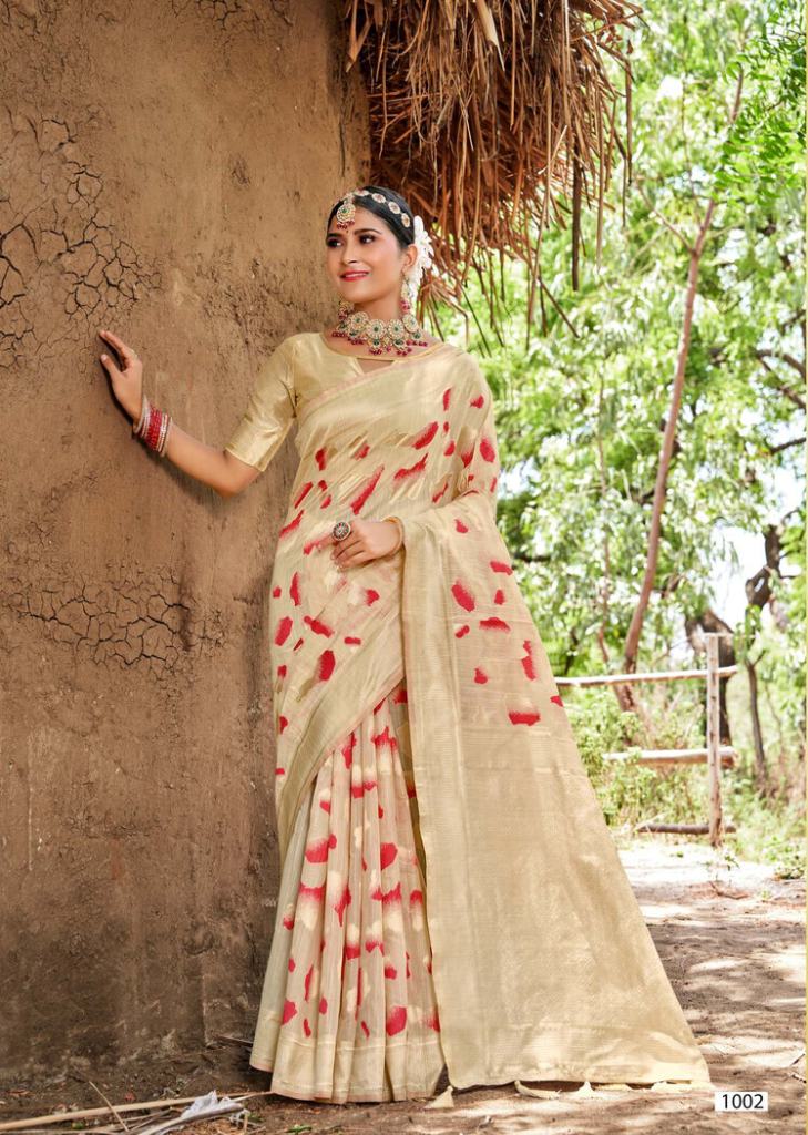 Saroj Kalavati Linen Saree