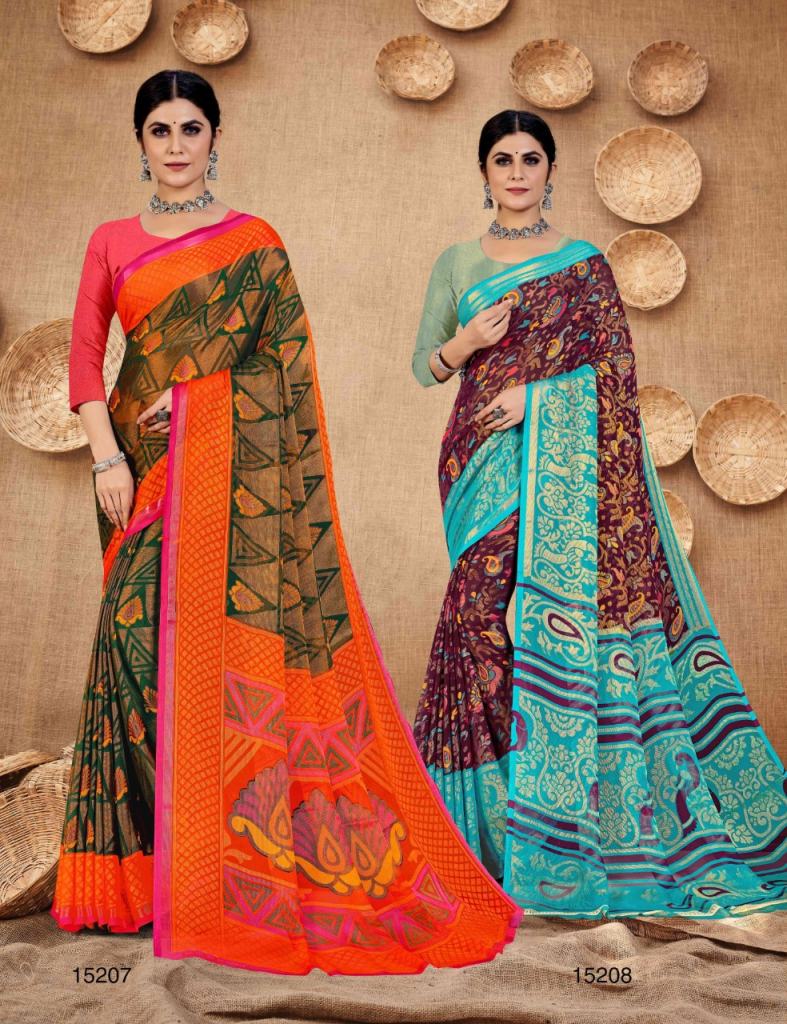 Saroj Khushi Georgette vol  2 Brasso Print Designer Wear Saree Collection