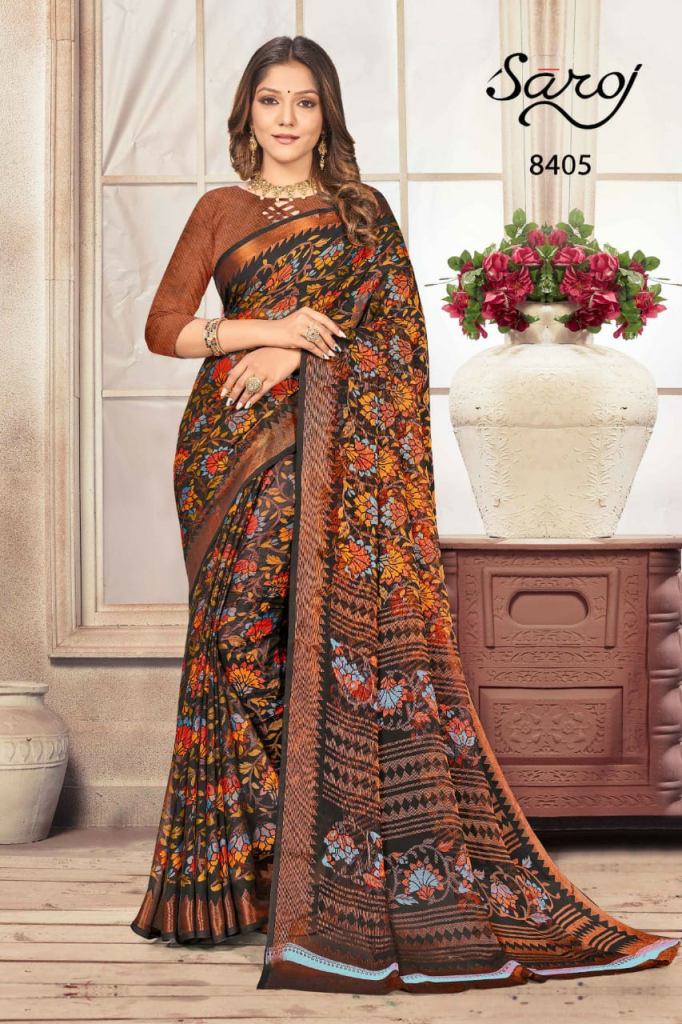 Saroj Khusi Georgette Catalog Daily Wear Brasso Exclusive Printed Sarees