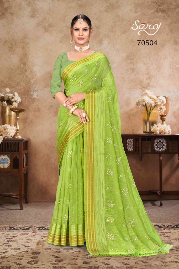 Saroj Koosa Cotton Vol 1  Causal Wear Soft Cotton Foil Work Sarees Collection