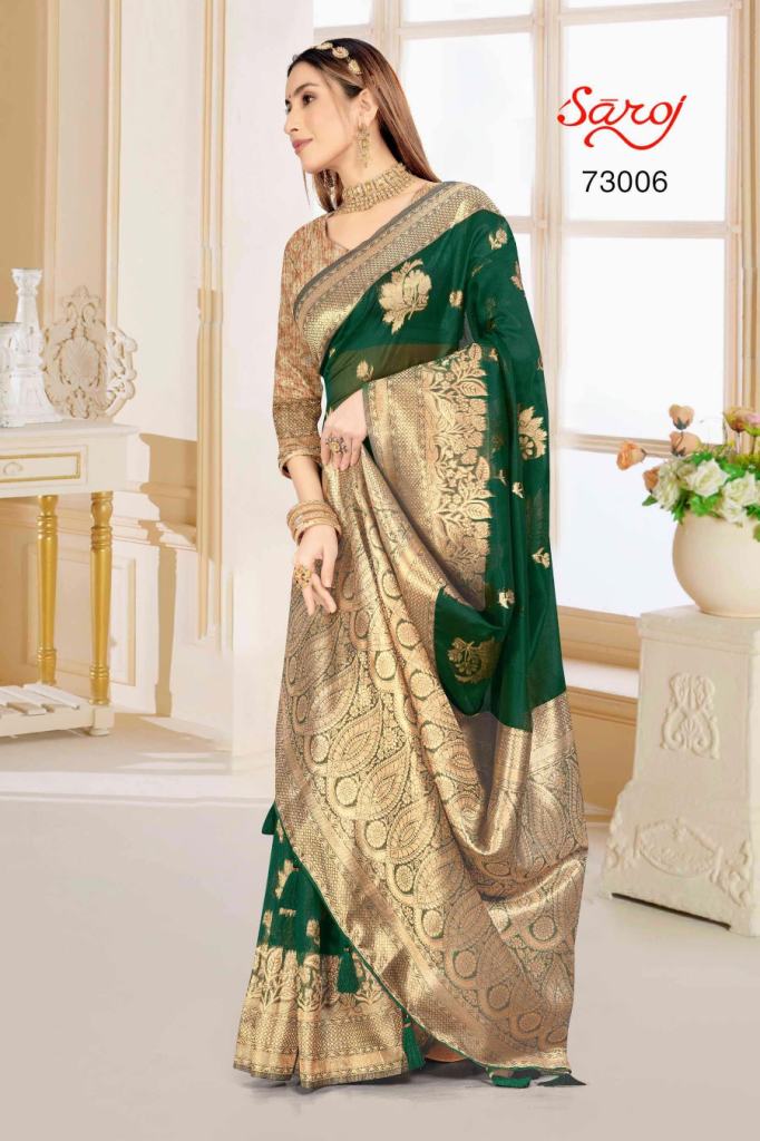 Saroj Libaas Vol 1 Organza  Silk Fancy Designer  Rich Pallu Saree Collection.