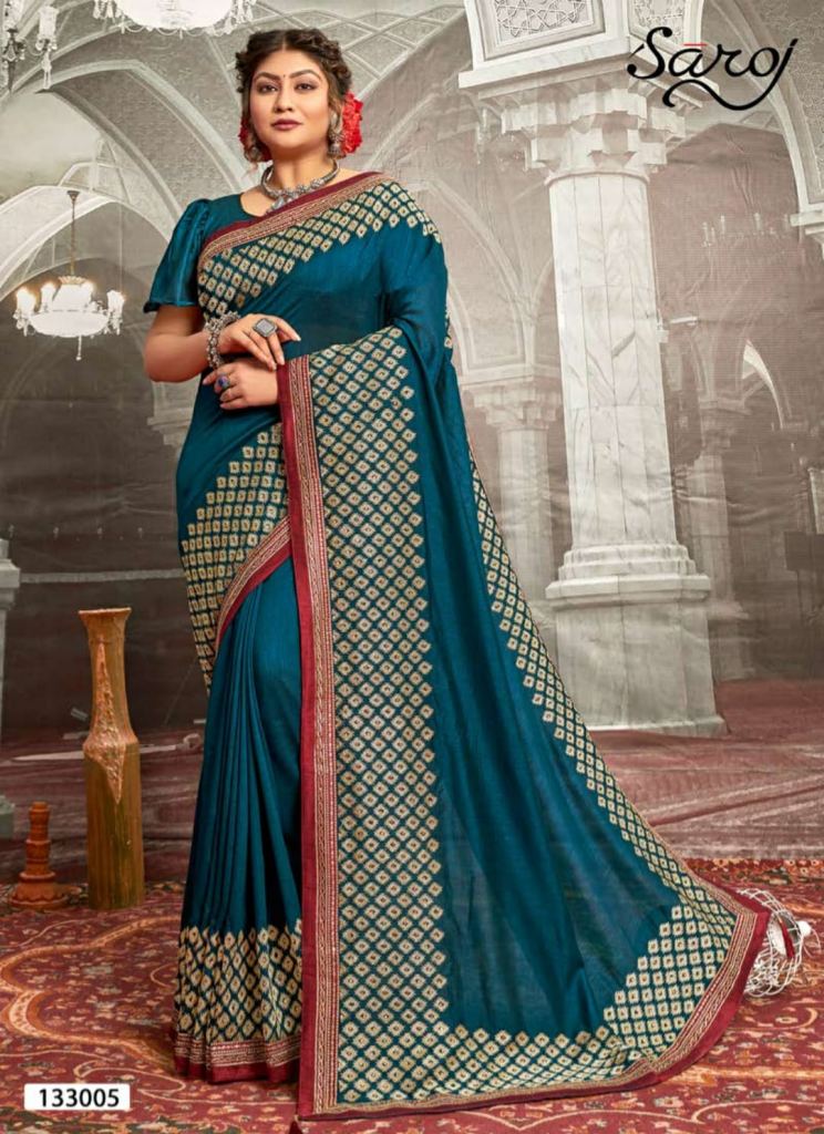 Saroj  Madhurima  Silk Embroidery designer sarees catalog