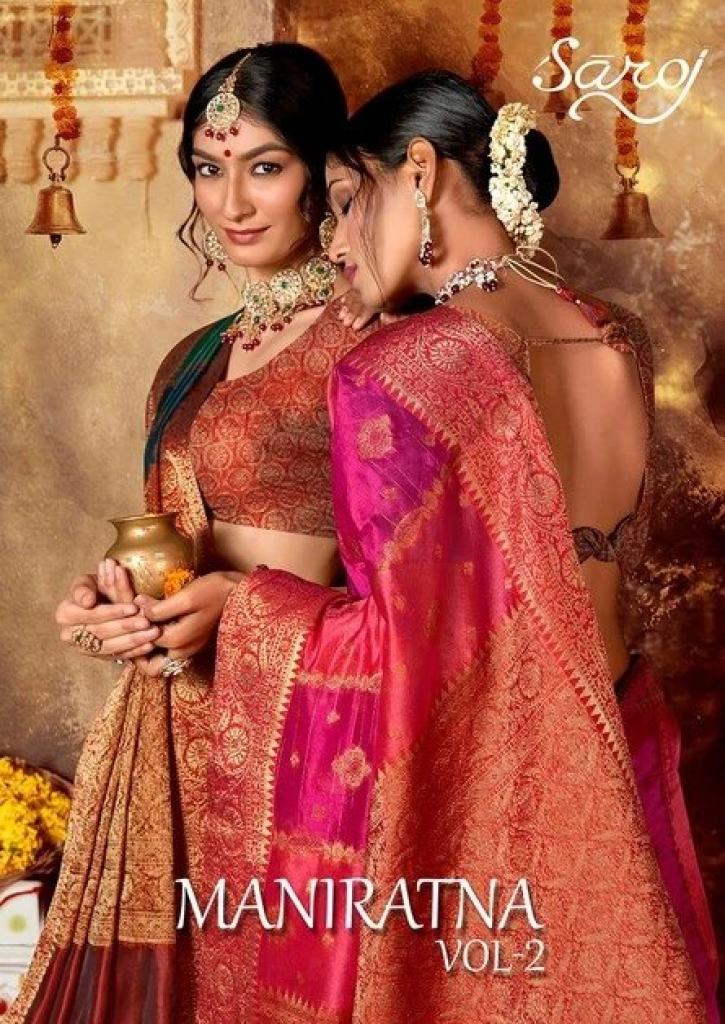 Saroj Maniratna Vol 2  Beautiful Wedding Wear Soft Organza Silk Saree Collection