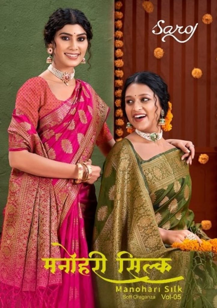 Saroj Manohari Silk Vol 5 Traditional Wear Organza Saree Collection