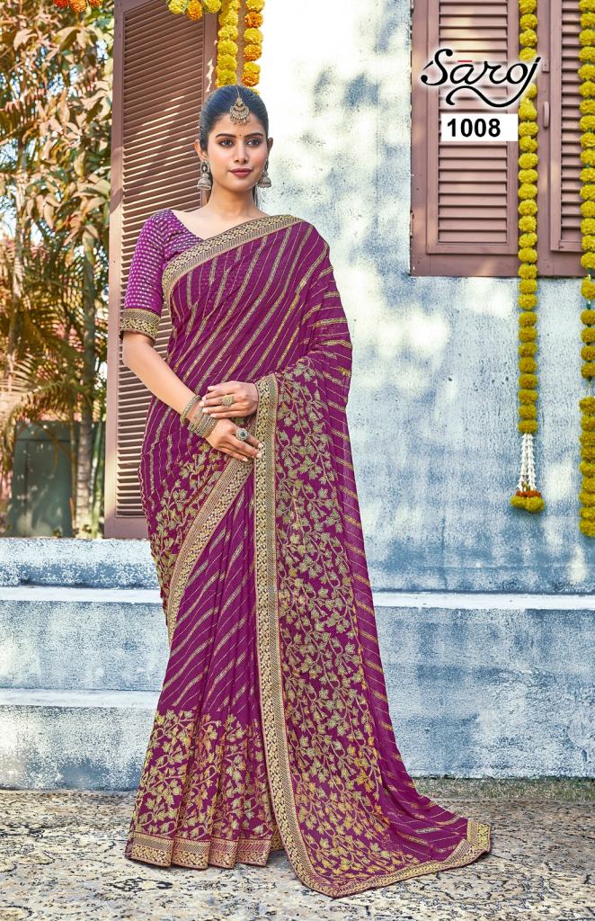 Saroj Mudita Ethnic Wear Chiffon Printed Saree Collection