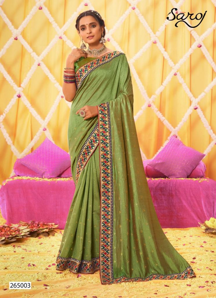 Saroj Nakshikaa Party Wear Vichitra Silk Sarees Catalog