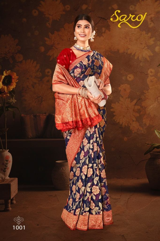 Saroj Nayantara Vol 1 Party Wear Soft Cotton Worked Saree Collection