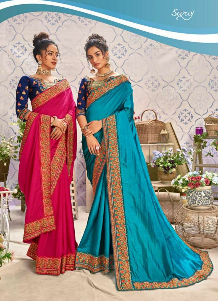 Saroj Noori  vol  5 Heavy Embroidery Dupion Silk Saree Catalog 