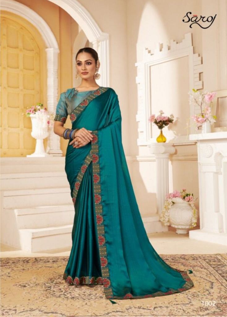  Saroj Parineeta Georgette With Satin Embroidery Saree Catalog 