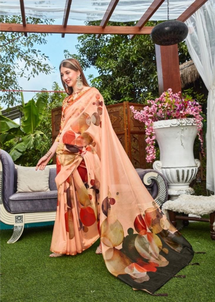  Saroj Rivvaa Organza With Pure Digital printed Casual Wear Saree 