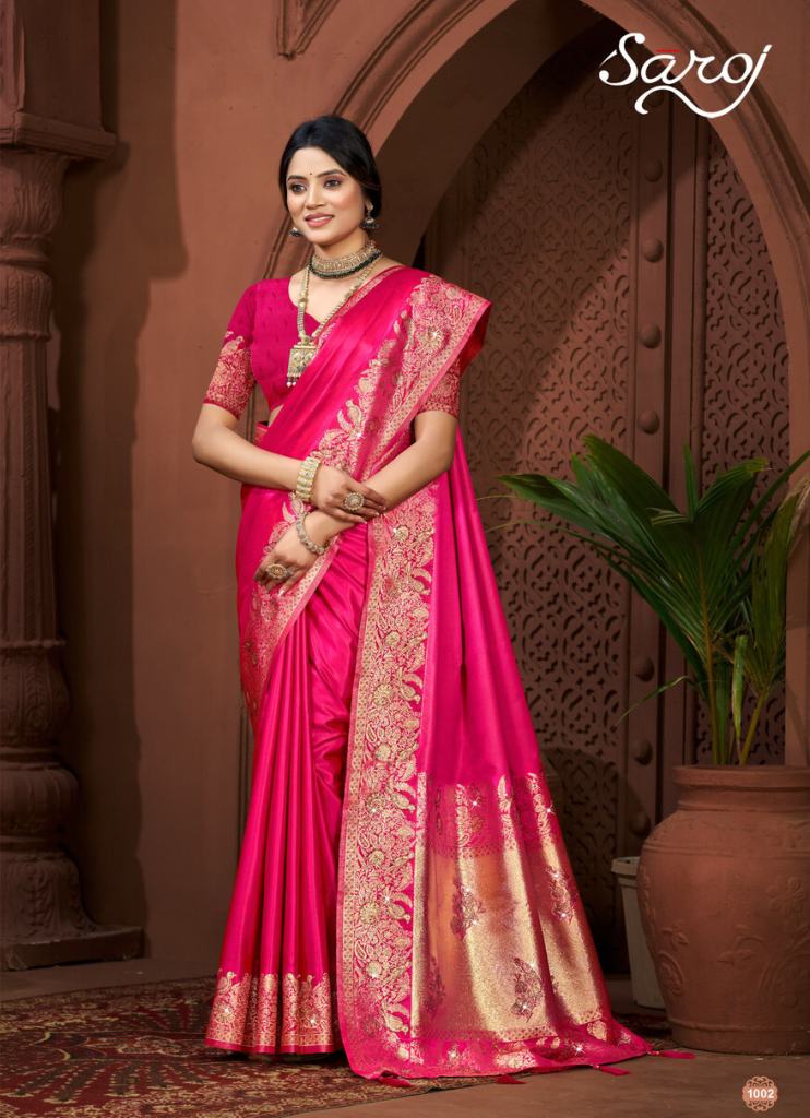 Saroj Saarina Satin Saroski Vol 1 Wedding Wear Saree