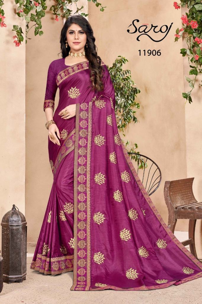 Saroj Samriddhi vol  2 Silk Embroidery Festive Wear Saree 