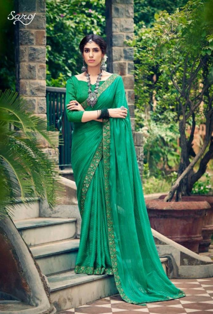 Saroj Sanwaree Weightless Georgette Satin Saree Catalogue 