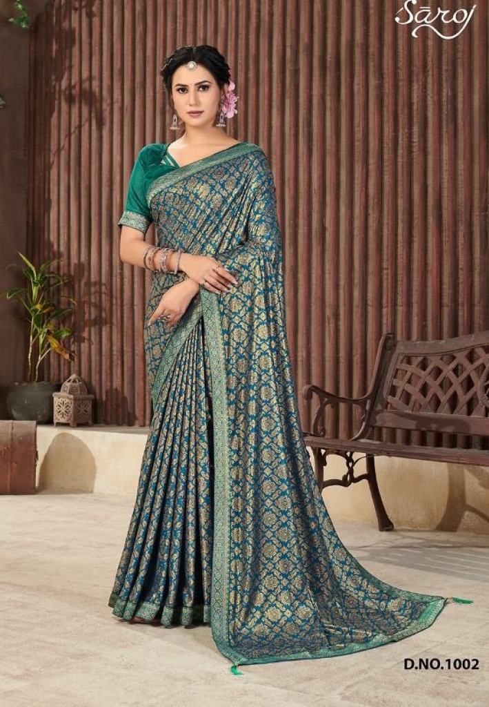 Saroj Shaista Festive Wear Lyrca Printed Saree Catalog 