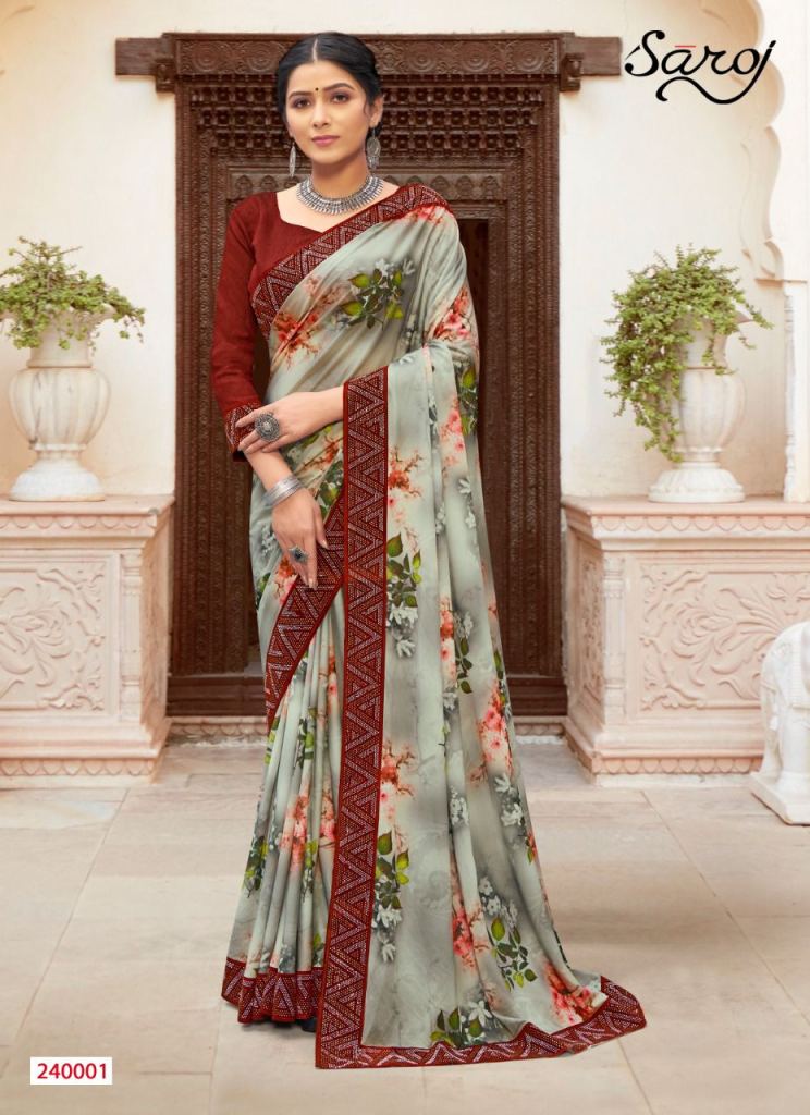 Saroj Shobhanaa Fancy Wear Lycra Saree Catalogue 