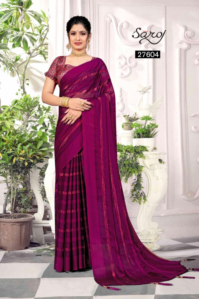 Saroj Sneh Milan Traditional Designer Chiffon Saree Collection