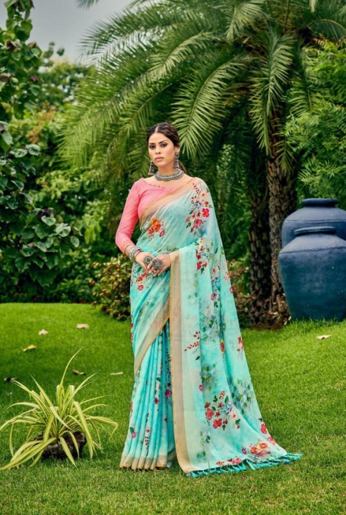 Saroj Suwarna Georgette  Digital printed  Festive Wear Georgette Saree Collection