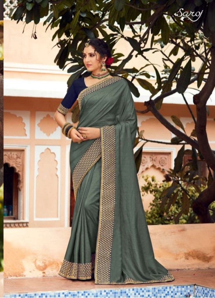 Saroj Trinetra Ocassion Wear Vichitra Silk Saree Catalog 