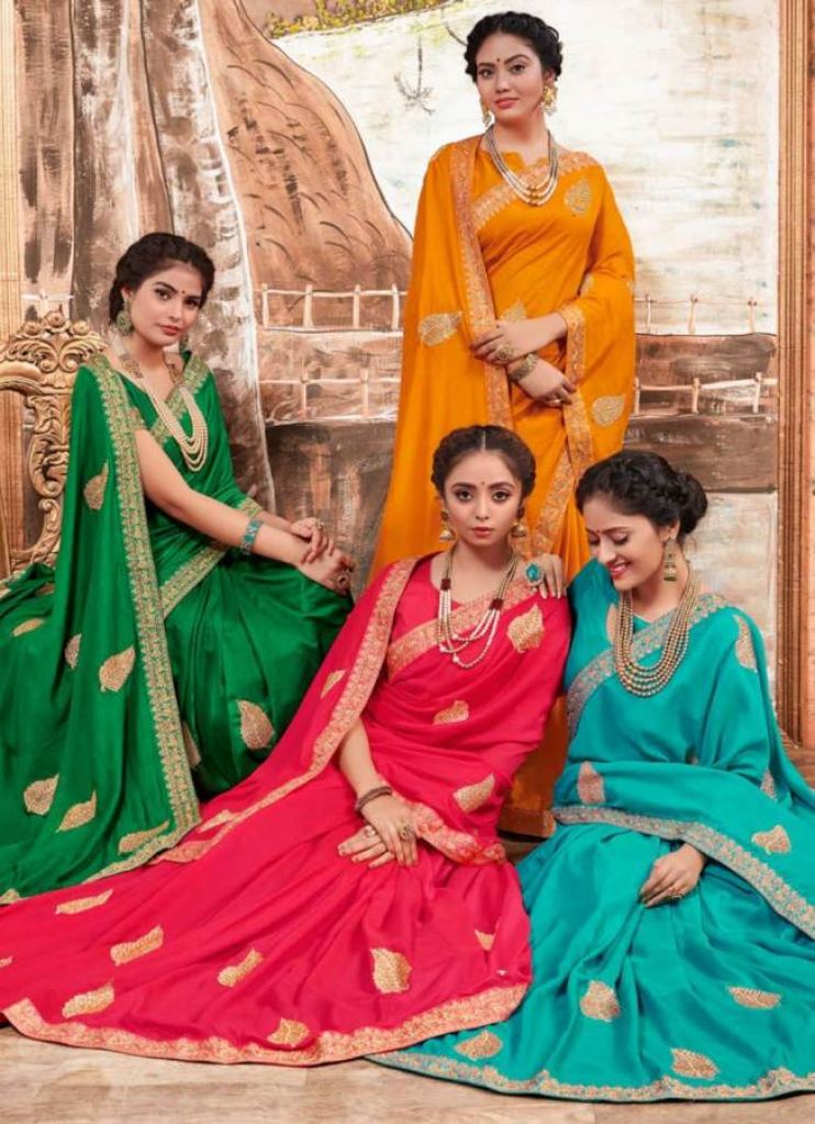Saroj presents  Mehandi  Designer Saree Collection