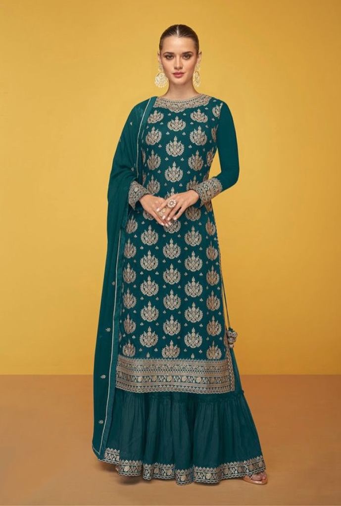 Sayuri Aleena 5195 Colour   Georgette Embroidery Designer Salwar Kameez