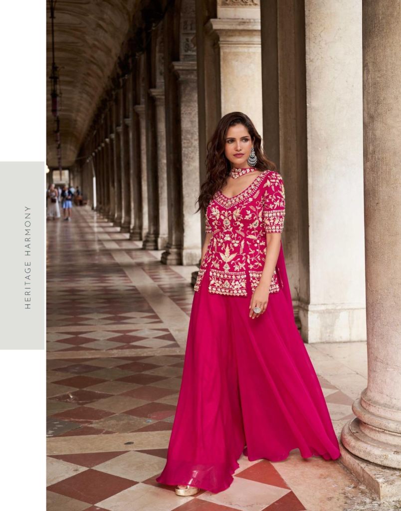 Sayuri Bela Embroidery Work Top Plazzo And Dupatta