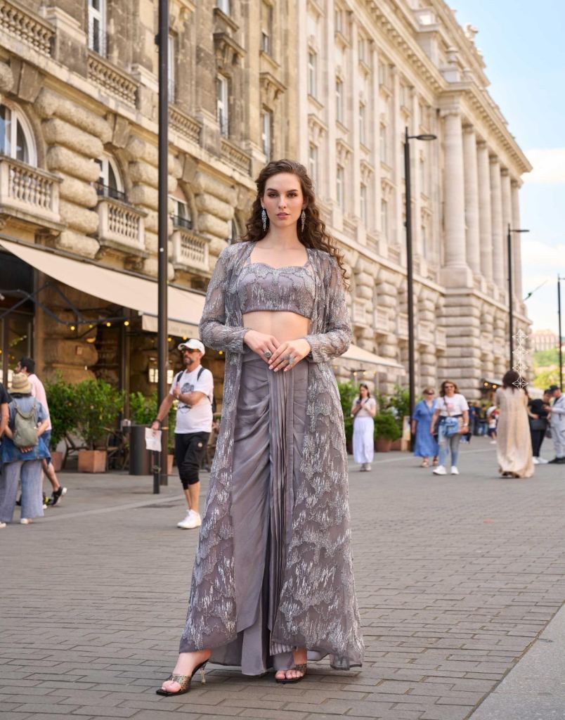 Sayuri Haseena French Stylish Blouse Dhoti And Jacket