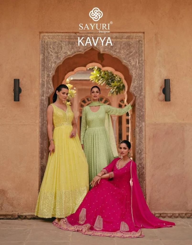 Sayuri Kavya Alluring Classy Amazing Real Georgette Fancy Gown Collection