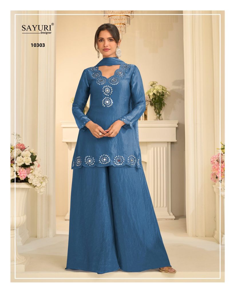 Sayuri Mirror 10303 Top Plazzo And Dupatta