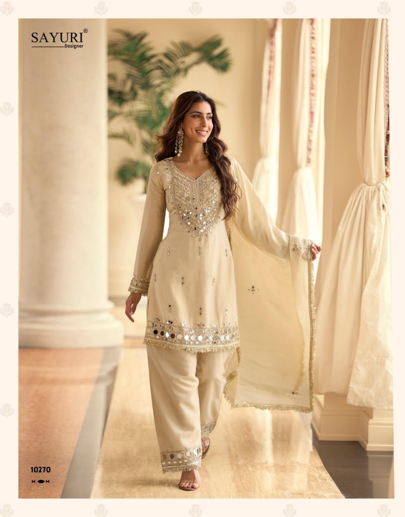 Sayuri Mirror  Embroidered Work Top Bottom And Dupatta