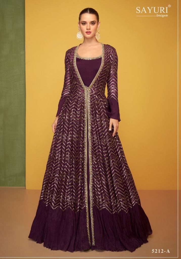 Sayuri Petals Classic Exclusive Designer Readymade Silk Gown Collection