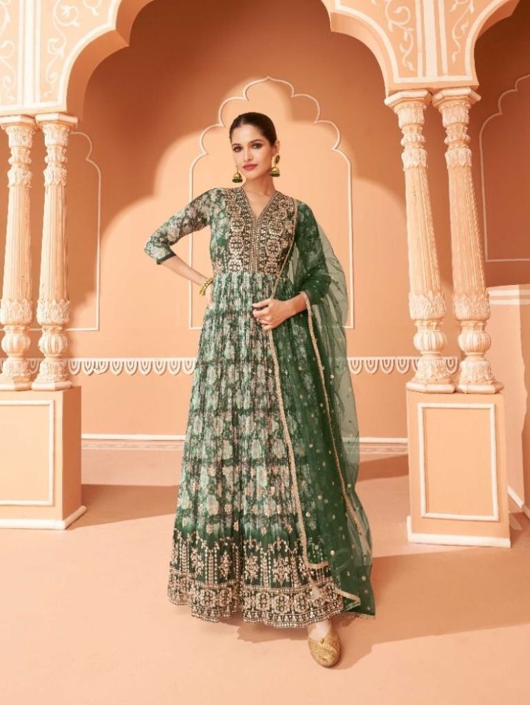 Georgette Embroidered Party Wear Gown 2 Colour