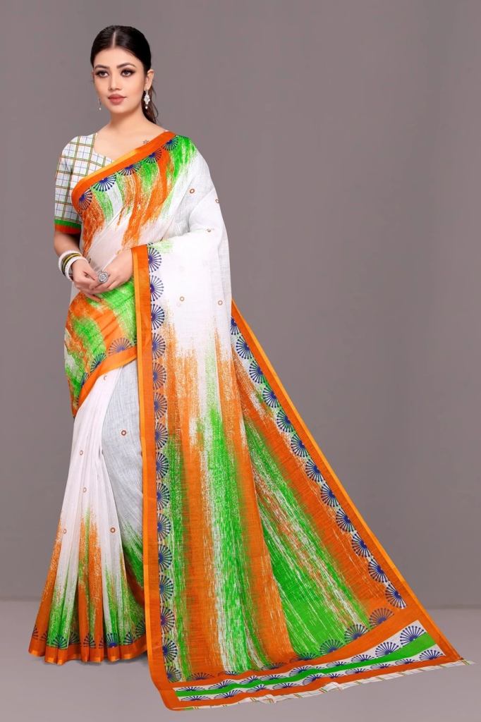 Sc Tiranga 2024 Republic Day Special Linen Sarees