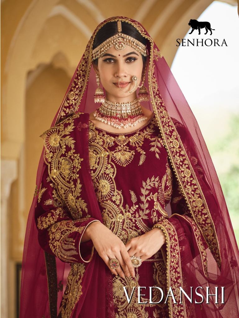 Senhora Vedanshi Fancy Velvet Wedding Wear Lehenga Collection