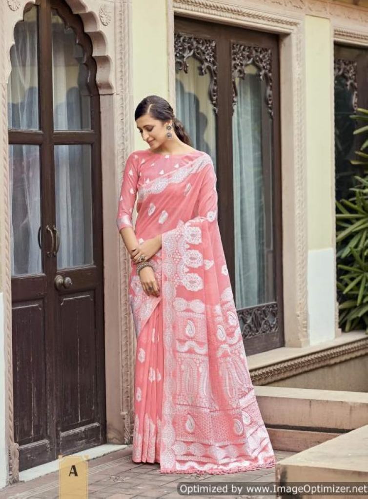 Shangrila Chikankari Silk Casual Wear Soft Linen Sarees Catalog