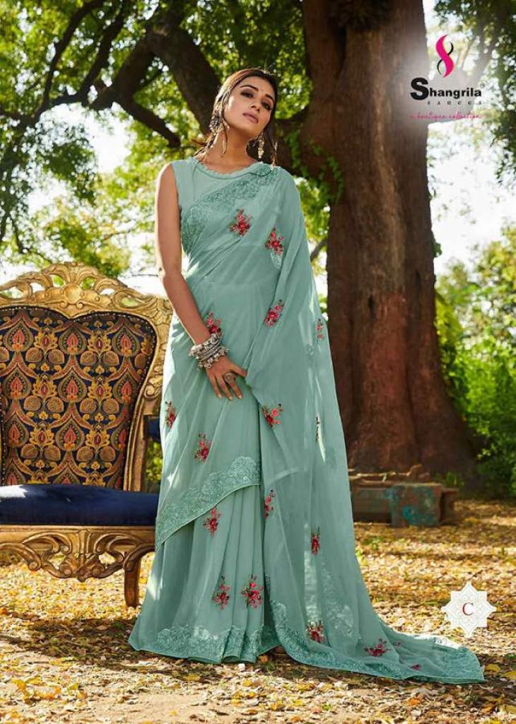 Shangrila Nikhar Casual Wear Georgette Saree Catalog 