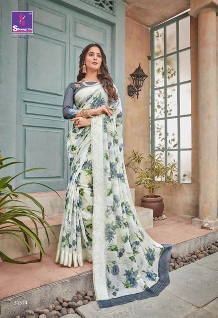 Shangrila By Flora Cotton Linen Rich Collection Of Linen Sarees catalogue