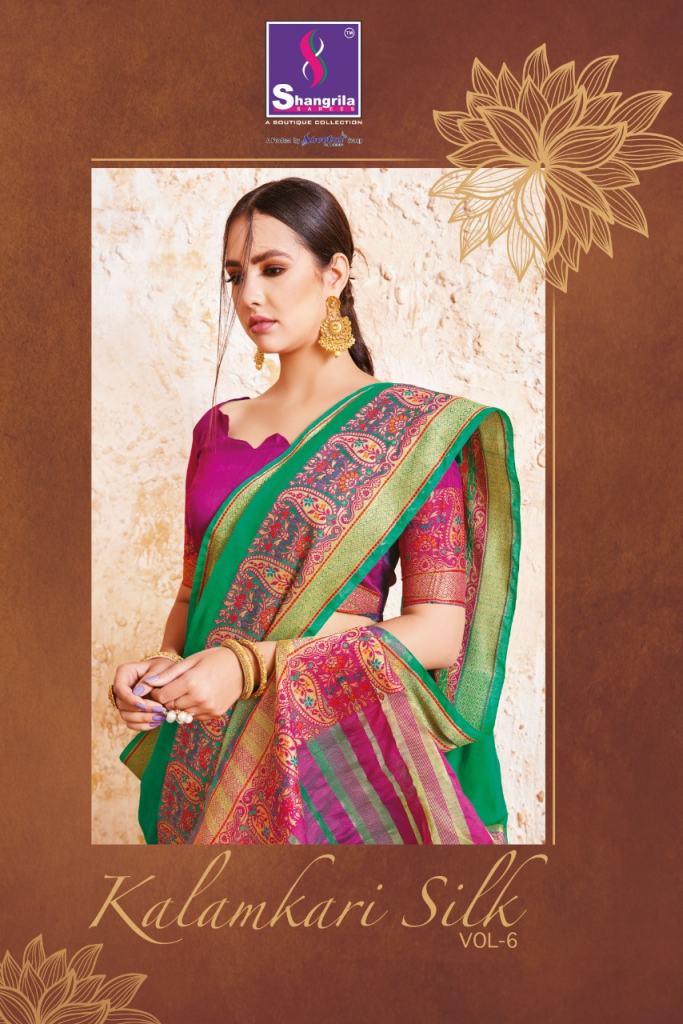 Shangrila Present Kalamkari vol 6 Sarees Catalogue